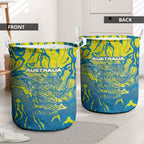 Australia National Swimming Team Laundry Basket Aboriginal Shark Dot Pattern Ocean Art