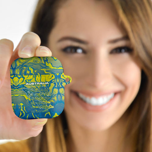 Australia National Swimming Team AirPods Case Aboriginal Shark Dot Pattern Ocean Art