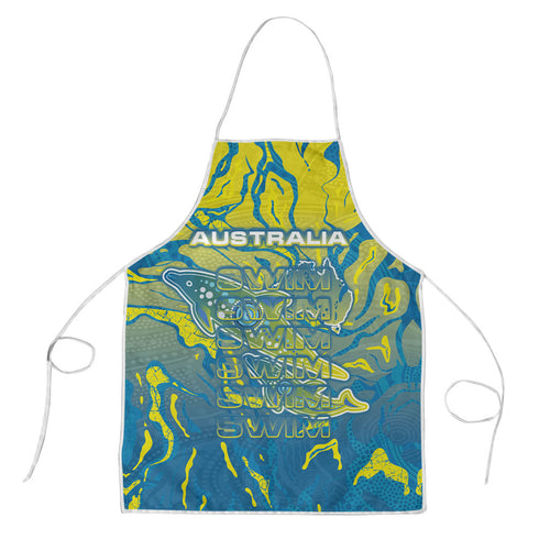 Australia National Swimming Team Apron Aboriginal Shark Dot Pattern Ocean Art