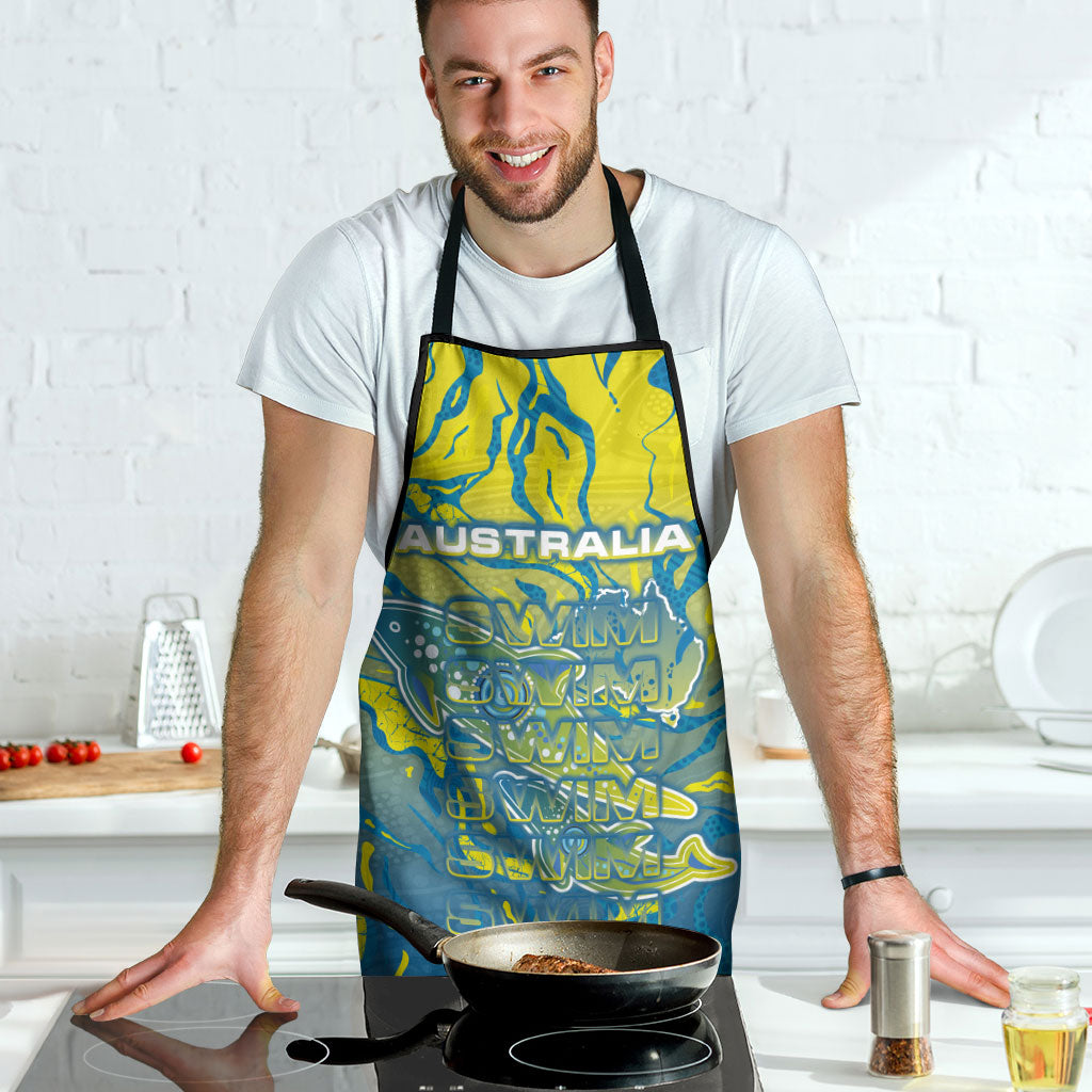 Australia National Swimming Team Apron Aboriginal Shark Dot Pattern Ocean Art