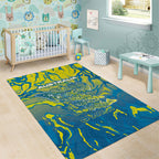 Australia National Swimming Team Area Rug Aboriginal Shark Dot Pattern Ocean Art
