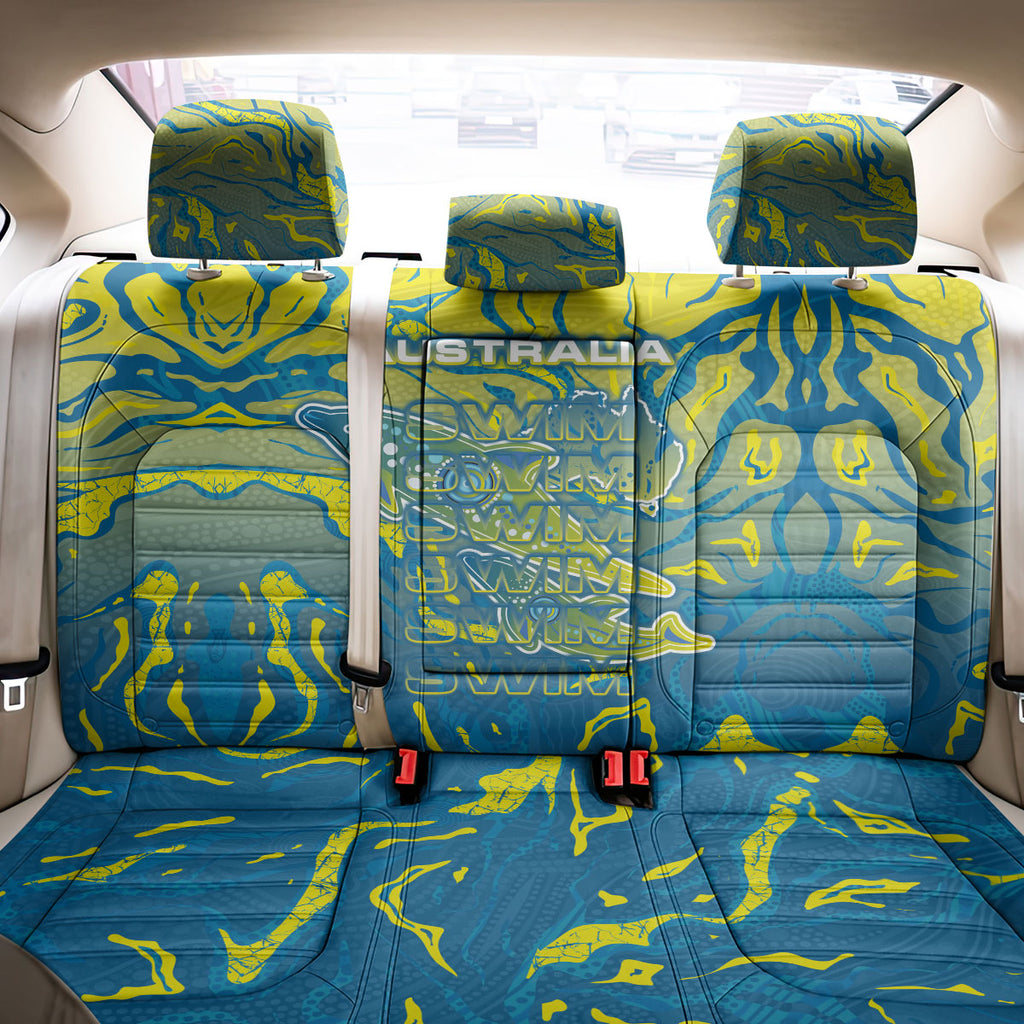 Australia National Swimming Team Back Car Seat Cover Aboriginal Shark Dot Pattern Ocean Art