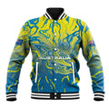 Australia National Swimming Team Baseball Jacket Aboriginal Shark Dot Pattern Ocean Art