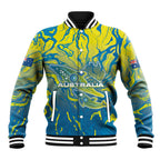 Australia National Swimming Team Baseball Jacket Aboriginal Shark Dot Pattern Ocean Art