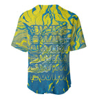 Australia National Swimming Team Baseball Jersey Aboriginal Shark Dot Pattern Ocean Art