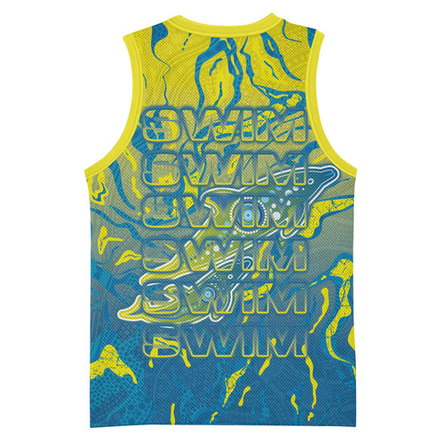 Australia National Swimming Team Basketball Jersey Aboriginal Shark Dot Pattern Ocean Art