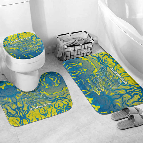 Australia National Swimming Team Bathroom Set Aboriginal Shark Dot Pattern Ocean Art