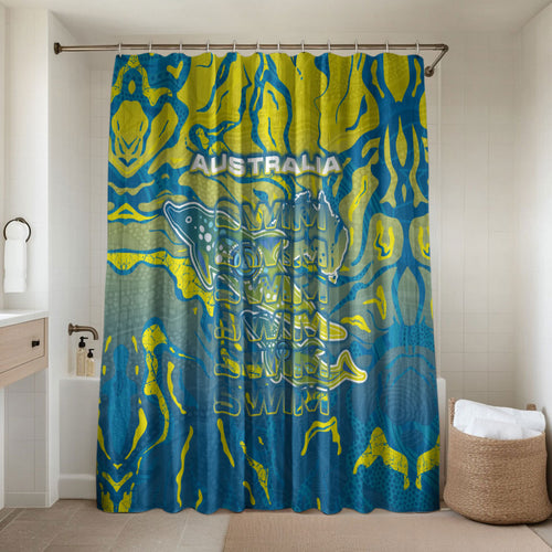 Australia National Swimming Team Bathroom Set Aboriginal Shark Dot Pattern Ocean Art