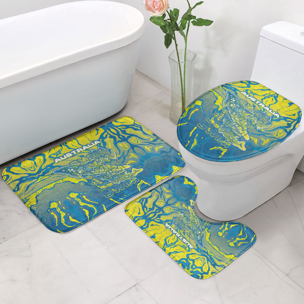 Australia National Swimming Team Bathroom Set Aboriginal Shark Dot Pattern Ocean Art