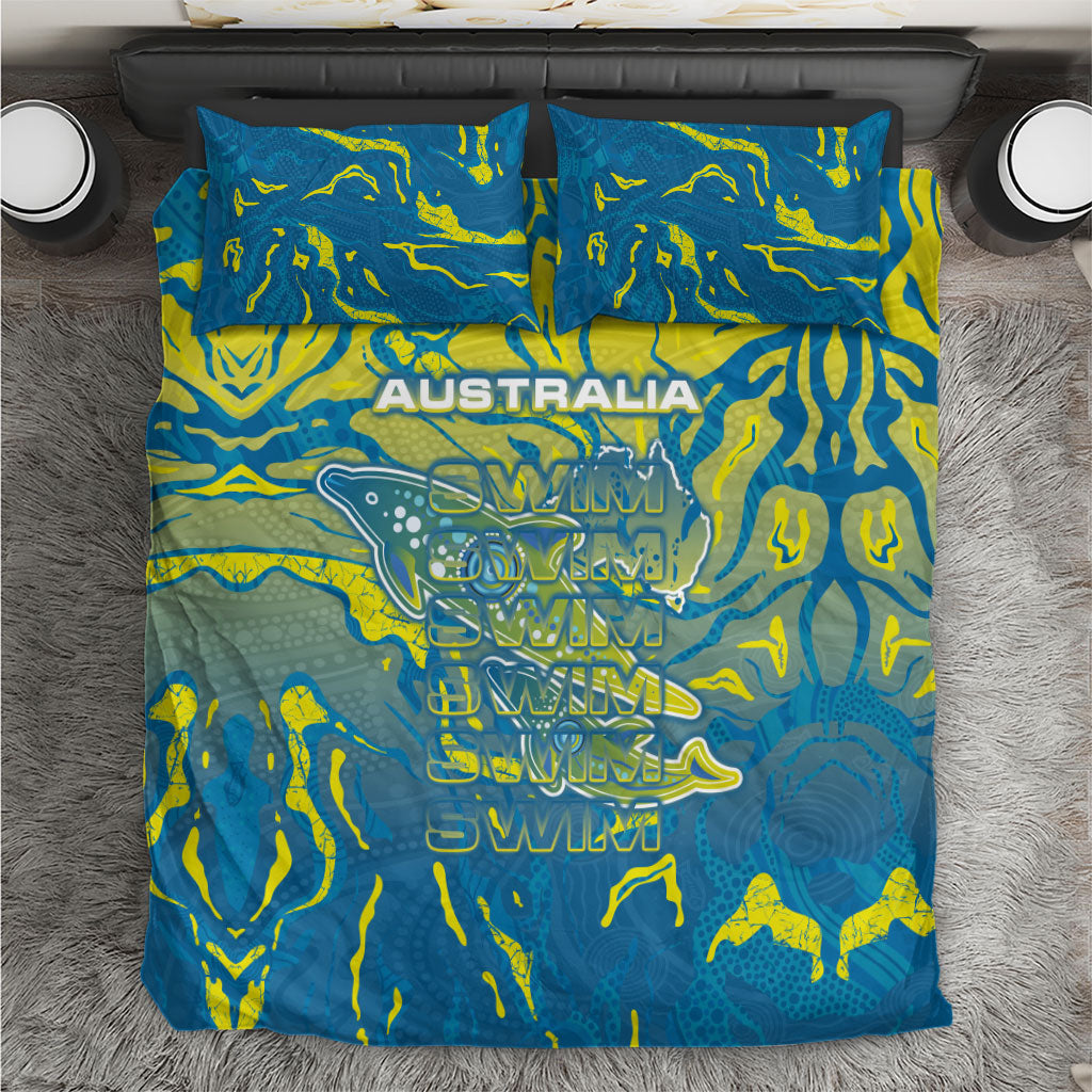 Australia National Swimming Team Bedding Set Aboriginal Shark Dot Pattern Ocean Art