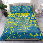Australia National Swimming Team Bedding Set Aboriginal Shark Dot Pattern Ocean Art