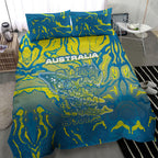 Australia National Swimming Team Bedding Set Aboriginal Shark Dot Pattern Ocean Art