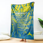 Australia National Swimming Team Blanket Aboriginal Shark Dot Pattern Ocean Art