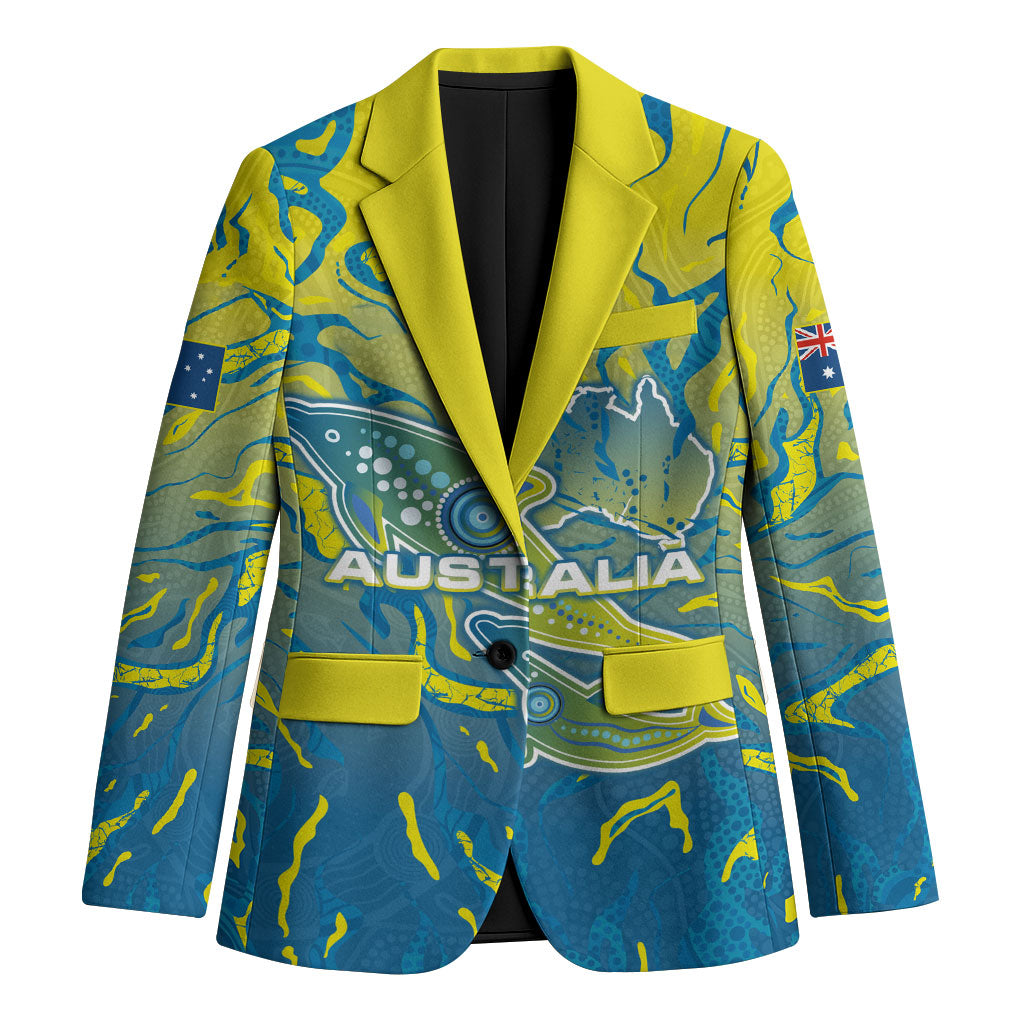 Australia National Swimming Team Blazer Aboriginal Shark Dot Pattern Ocean Art