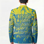 Australia National Swimming Team Blazer Aboriginal Shark Dot Pattern Ocean Art