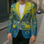 Australia National Swimming Team Blazer Aboriginal Shark Dot Pattern Ocean Art