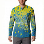 Australia National Swimming Team Button Sweatshirt Aboriginal Shark Dot Pattern Ocean Art