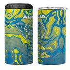 Australia National Swimming Team 4 in 1 Can Cooler Tumbler Aboriginal Shark Dot Pattern Ocean Art