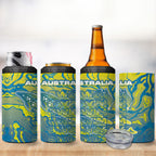 Australia National Swimming Team 4 in 1 Can Cooler Tumbler Aboriginal Shark Dot Pattern Ocean Art