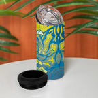 Australia National Swimming Team 4 in 1 Can Cooler Tumbler Aboriginal Shark Dot Pattern Ocean Art