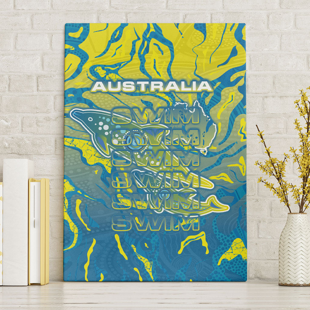 Australia National Swimming Team Canvas Wall Art Aboriginal Shark Dot Pattern Ocean Art