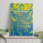 Australia National Swimming Team Canvas Wall Art Aboriginal Shark Dot Pattern Ocean Art