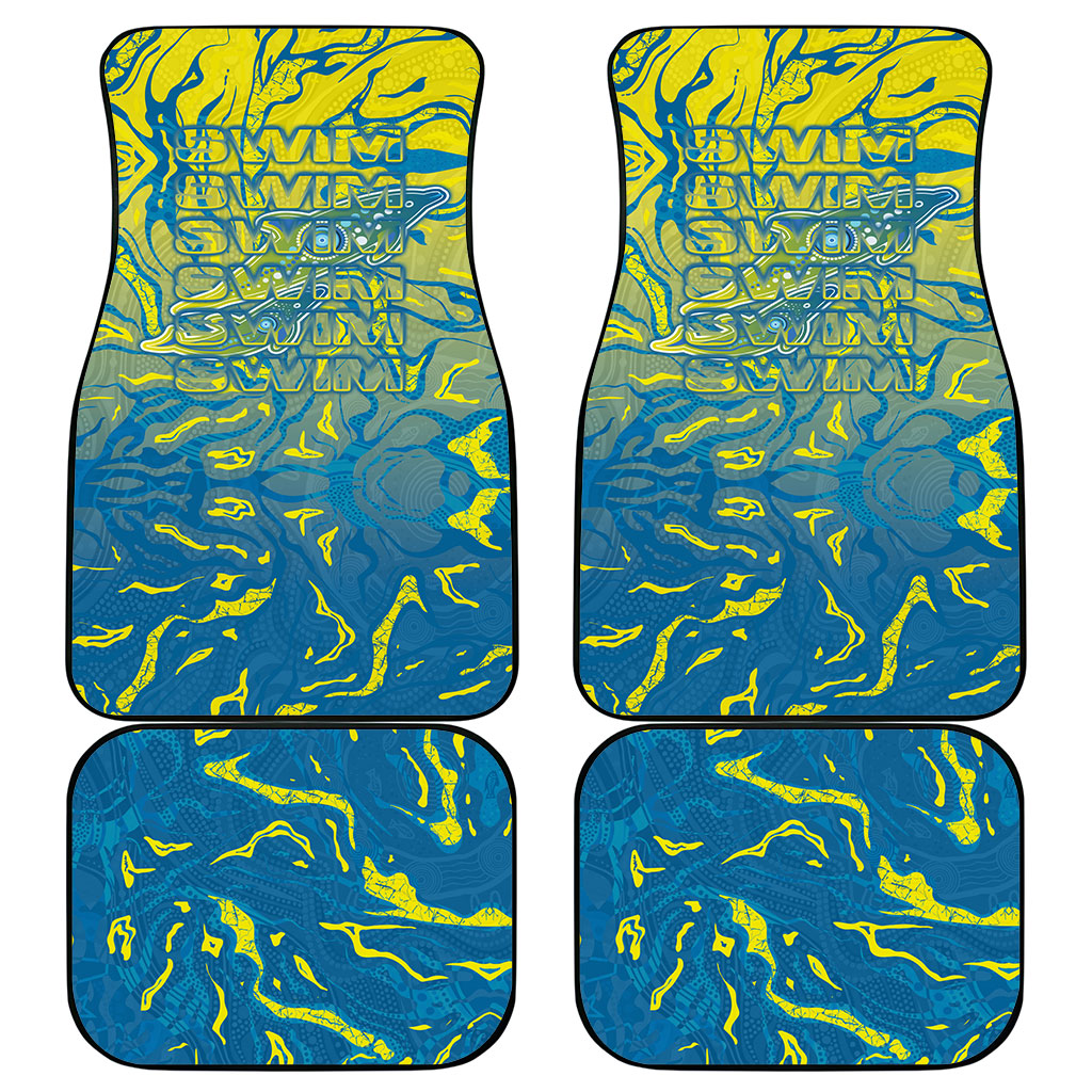 Australia National Swimming Team Car Mats Aboriginal Shark Dot Pattern Ocean Art