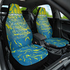 Australia National Swimming Team Car Seat Cover Aboriginal Shark Dot Pattern Ocean Art