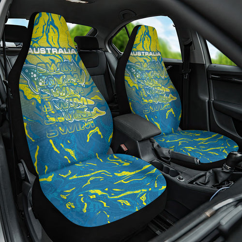 Australia National Swimming Team Car Seat Cover Aboriginal Shark Dot Pattern Ocean Art