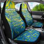 Australia National Swimming Team Car Seat Cover Aboriginal Shark Dot Pattern Ocean Art