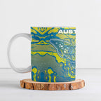 Australia National Swimming Team Ceramic Mug Aboriginal Shark Dot Pattern Ocean Art
