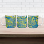 Australia National Swimming Team Ceramic Mug Aboriginal Shark Dot Pattern Ocean Art