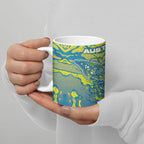 Australia National Swimming Team Ceramic Mug Aboriginal Shark Dot Pattern Ocean Art
