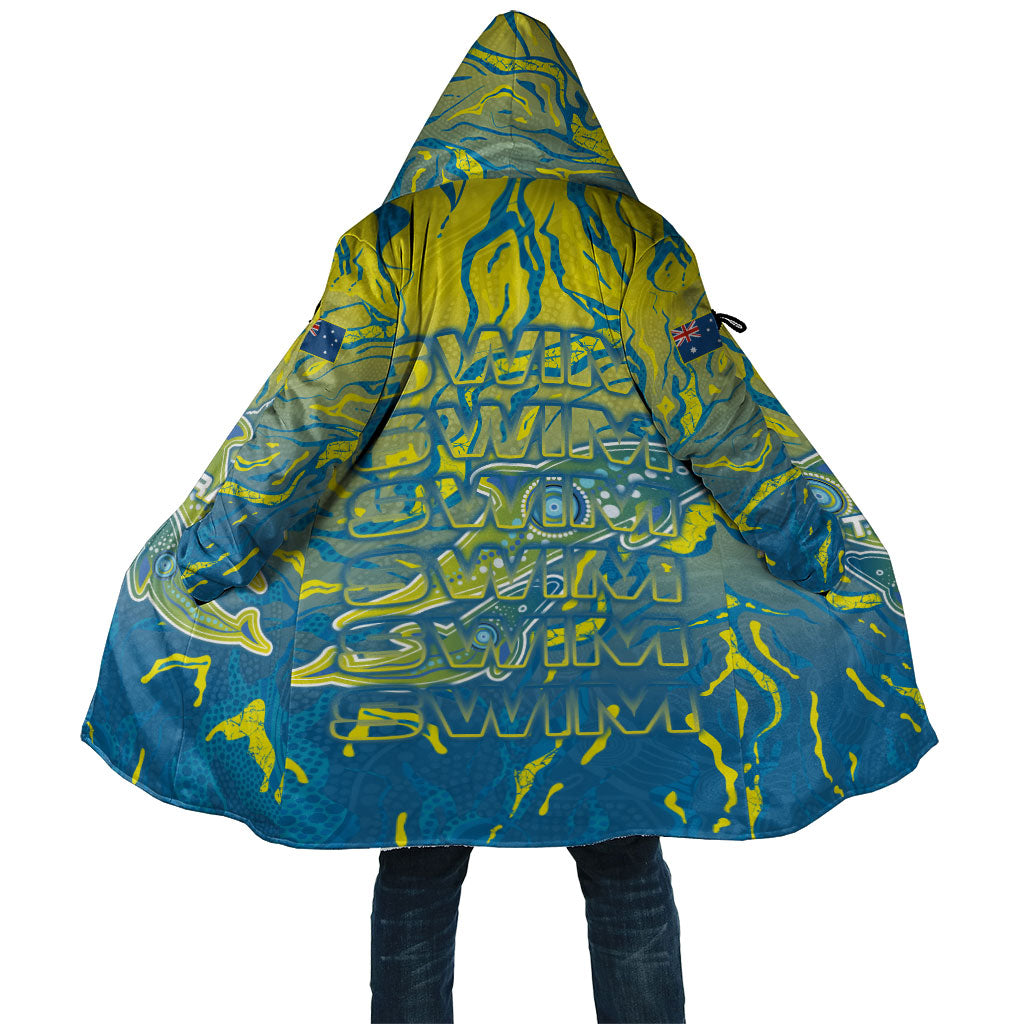 Australia National Swimming Team Cloak Aboriginal Shark Dot Pattern Ocean Art