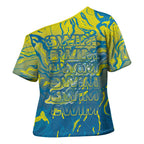 Australia National Swimming Team Cross Shoulder Shirt Aboriginal Shark Dot Pattern Ocean Art