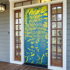 Australia National Swimming Team Door Cover Aboriginal Shark Dot Pattern Ocean Art