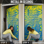 Australia National Swimming Team Door Cover Aboriginal Shark Dot Pattern Ocean Art