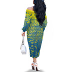 Australia National Swimming Team Family Matching Off The Shoulder Long Sleeve Dress and Hawaiian Shirt Aboriginal Shark Dot Pattern Ocean Art