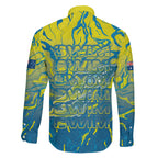 Australia National Swimming Team Family Matching Short Sleeve Bodycon Dress and Hawaiian Shirt Aboriginal Shark Dot Pattern Ocean Art