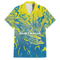 Australia National Swimming Team Family Matching Summer Maxi Dress and Hawaiian Shirt Aboriginal Shark Dot Pattern Ocean Art