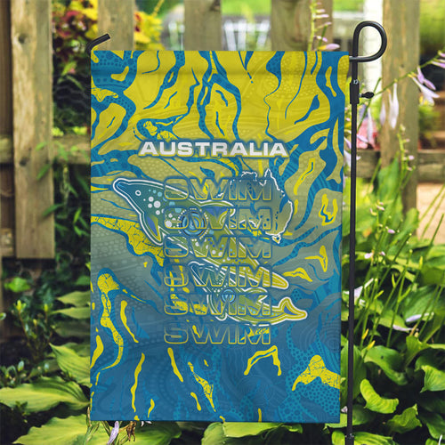 Australia National Swimming Team Garden Flag Aboriginal Shark Dot Pattern Ocean Art