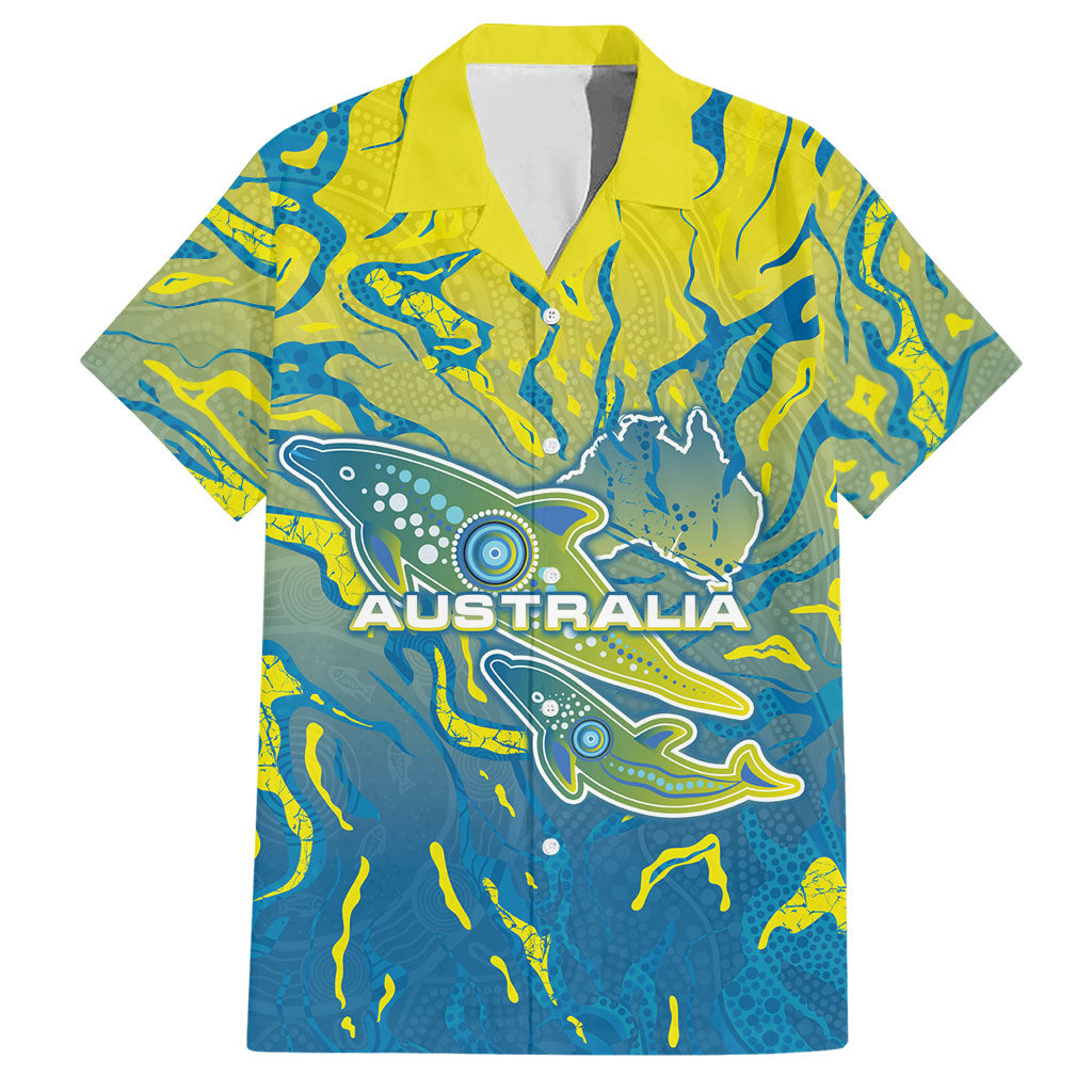 Australia National Swimming Team Hawaiian Shirt Aboriginal Shark Dot Pattern Ocean Art