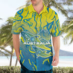 Australia National Swimming Team Hawaiian Shirt Aboriginal Shark Dot Pattern Ocean Art