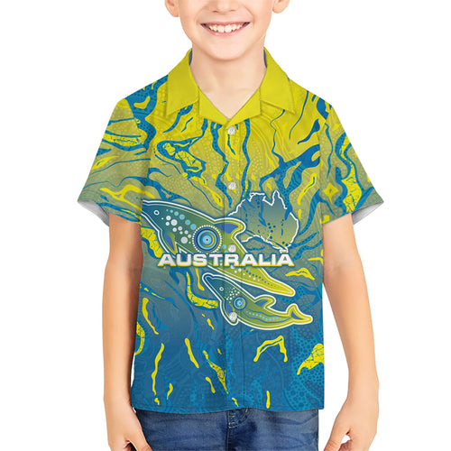 Australia National Swimming Team Hawaiian Shirt Aboriginal Shark Dot Pattern Ocean Art