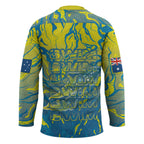 Australia National Swimming Team Hockey Jersey Aboriginal Shark Dot Pattern Ocean Art