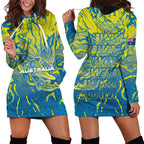 Australia National Swimming Team Hoodie Dress Aboriginal Shark Dot Pattern Ocean Art