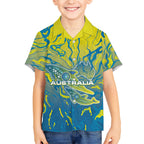 Australia National Swimming Team Kid Hawaiian Shirt Aboriginal Shark Dot Pattern Ocean Art