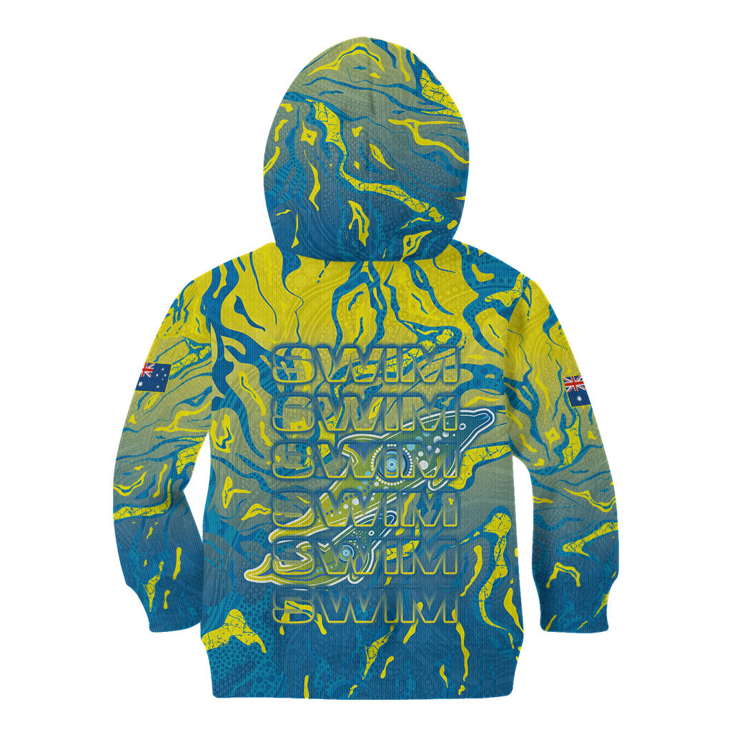 Australia National Swimming Team Kid Hoodie Aboriginal Shark Dot Pattern Ocean Art