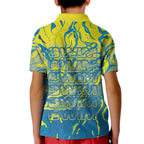 Australia National Swimming Team Kid Polo Shirt Aboriginal Shark Dot Pattern Ocean Art