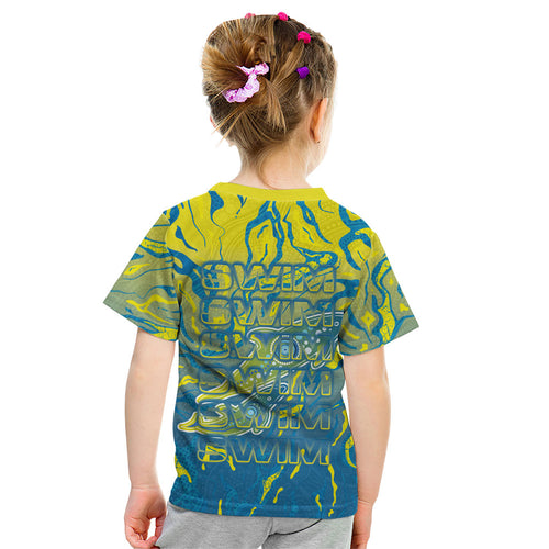 Australia National Swimming Team Kid T Shirt Aboriginal Shark Dot Pattern Ocean Art